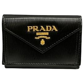 Prada Vitello Move Compact Wallet Black