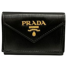 Prada Vitello Move Kompaktgeldbörse Schwarz