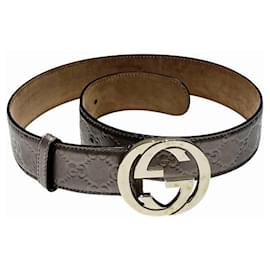 Gucci-Gucci 114876 GG Interlocking Belt for Men-Brown