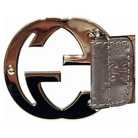Gucci-Gucci 114876 GG Interlocking Belt for Men-Brown