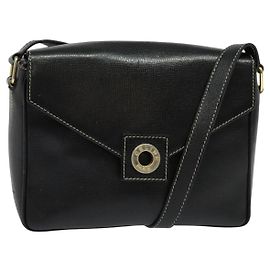 Céline Borsa a Spalla in Pelle Nera e Oro Auth 137436 Nero D'oro