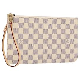 LOUIS VUITTON Damier Azur Neverfull MM Pouch Pouch LV Auth BA4707 Other