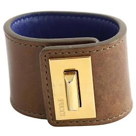 Emilio Pucci Pulseira de couro marrom Marrom