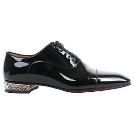 Christian Louboutin Patent Leather Oxford in Black, Size 43 EU Black