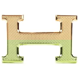 Hermès-HERMES Accessory Single Buckle / Gold Metal Belt Buckle - 102844-Golden