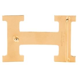 Hermès-HERMES Accessory Single Buckle / Gold Metal Belt Buckle - 102844-Golden