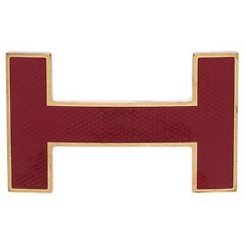Hermès Accesorio HERMES Hebilla Sola / Hebilla de Cinturón de Metal Rojo - 102846 Roja