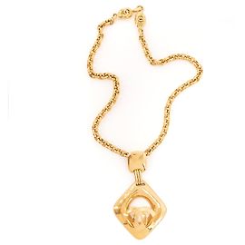 CHANEL - Collier CC Chanel en métal doré vintage Doré