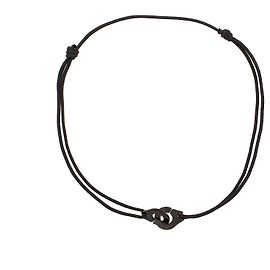 DINH VAN - Collier Menottes Dinh Van sur cordon full black Noir