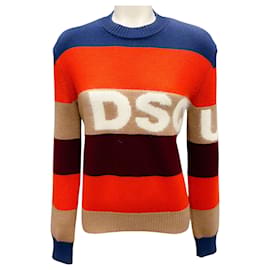 Oranger Multi 2020 Logo Wollstrickpullover von Dsquared2 Orange