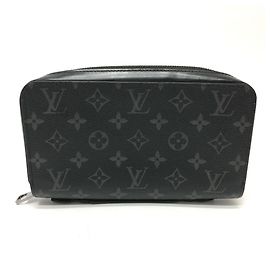 Louis Vuitton Monogram Eclipse Zippy XL Long Wallet Black Monogram