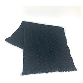 Louis Vuitton-Xale de lã Monogram Louis Vuitton-Preto