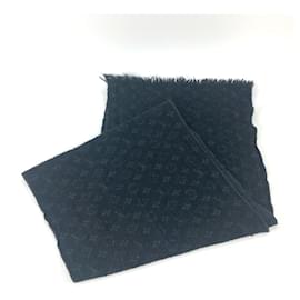 Louis Vuitton-Xale de lã Monogram Louis Vuitton-Preto
