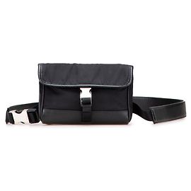 Marsupio in nylon e pelle nera Prada Nero