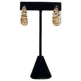 Bottega Veneta Gold Plated Multi Ring Hoop Ohrringe Golden