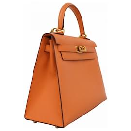 Hermès-Hermes Hermès Kelly 28 Handbag in Mango Leather-Other
