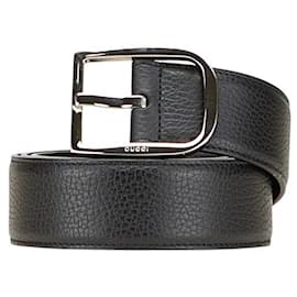Gucci-Cinto de couro preto masculino Gucci-Preto