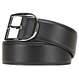 Gucci-Cinto de couro preto masculino Gucci-Preto