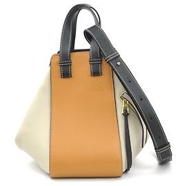 Bolsa de couro Hammock Small da Loewe Marrom Preto Cinza