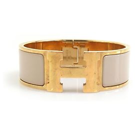 Bracciale Bangle Click-Clack Hermès D'oro Grigio