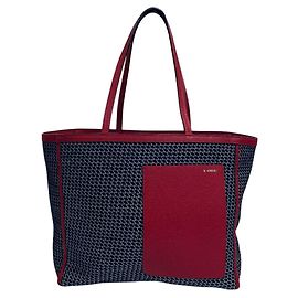 Valextra K-VAL Large Tote Bag Black Red