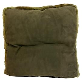 Hermès-Hermes Cushion Fur in Khaki Green-Brown,Khaki