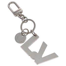 LOUIS VUITTON Porte Cles LV Rope Charm metal Silver M66497 LV Auth 133502 Silvery