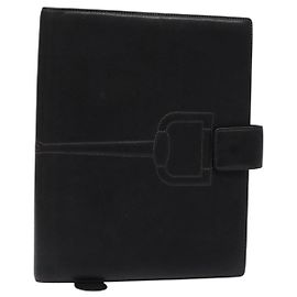 GUCCI Book Cover Leather Black Auth 133512 Black