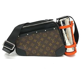 Louis Vuitton Monogram Macassar Biker Messenger Shoulder Bag Brown
