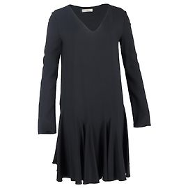 Vestido preto em acetato com cintura baixa e comprimento até o joelho da Chloé Preto