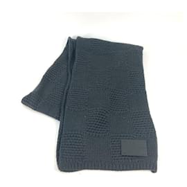 Louis Vuitton-Cachecol de lã Damier Louis Vuitton-Marrom