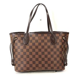 Louis Vuitton Damier Neverfull PM Shoulder Bag Brown Damier ebene