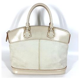 Louis Vuitton Suhali Lockit MM Tote Bag Weiß Andere Gelb