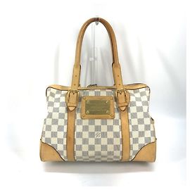 Bolsa mini Boston Berkeley PM Damier Azur da Louis Vuitton Branco