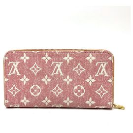 Louis Vuitton Monogram Denim Zippy Wallet Pink