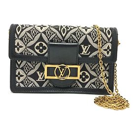Borsa a Spalla Jacquard Monogram Louis Vuitton Blu navy