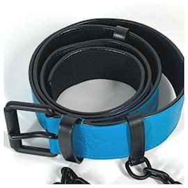 Louis Vuitton-Louis Vuitton Monogram Santur Signature Chain Carabiner Belt-Blue,Turquoise