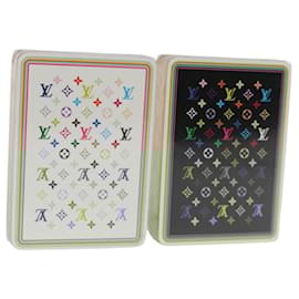 Louis Vuitton-LOUIS VUITTON Monogram Multicolor Playing Cards Black White LV Auth 133669A-Black,White