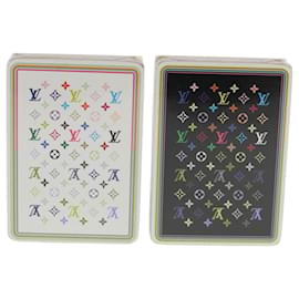 Louis Vuitton-LOUIS VUITTON Monogram Multicolor Playing Cards Black White LV Auth 133669A-Black,White