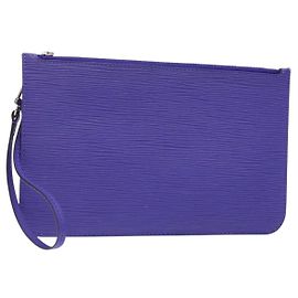 LOUIS VUITTON Epi Neverfull MM Pouch Fig LV Auth BA4289 Dark purple