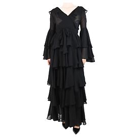 Norma Kamali Black ruffled chiffon dress - size S Black