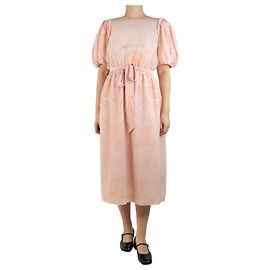 Simone Rocha Robe midi imprimée en soie rose à manches bouffantes - taille UK 12 Rose