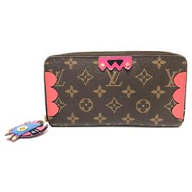 Cartera Zippy Monogram Louis Vuitton Castaño Roja Multicolor Otro Monograma