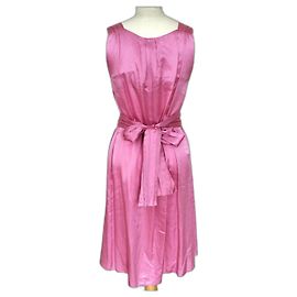 Cerruti 1881 CERRUTI ABENDKLEID SEIDE COUTURE HIMBEERE UND GÜRTEL T1 ODER T 36/38/40 Pink