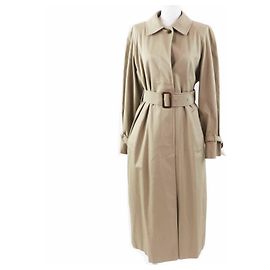 Autre Marque Aquascutum Back Check Pattern Cotton Coat Beige