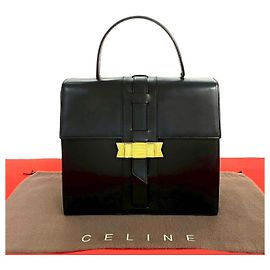 Céline Celine Calf Leather Handbag Black