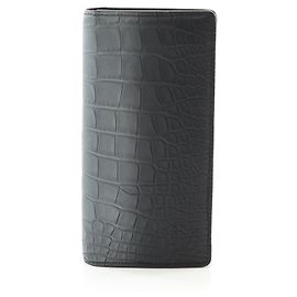 Portafoglio Brazza in Coccodrillo Louis Vuitton Nero Grigio