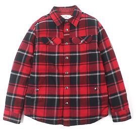 Coach Buffalo check Signature leather cotton acrylic down jacket Red