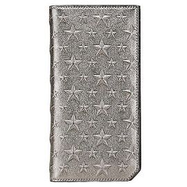 JIMMY CHOO Star Studs Leather Wallet Brown Grey