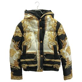 Versace Polyester Daunenjacke Schwarz